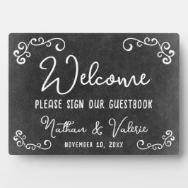 Chalkboard Farm Style Wedding Welcome Gästebuch Fotoplatte