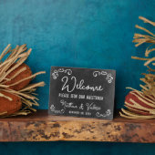 Chalkboard Farm Style Wedding Welcome Gästebuch Fotoplatte (Seite)