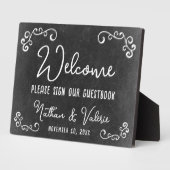 Chalkboard Farm Style Wedding Welcome Gästebuch Fotoplatte (Seite)