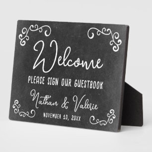 Chalkboard Farm Style Wedding Welcome Gästebuch Fotoplatte