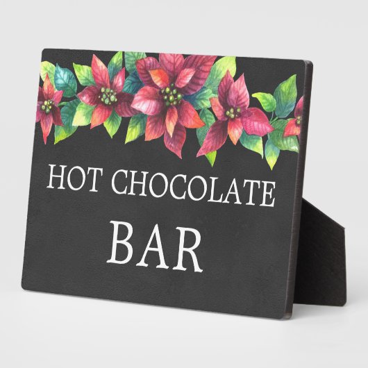 Chalkboard (faux) Hot Chocolate sign Tabletop Fotoplatte (Seite)