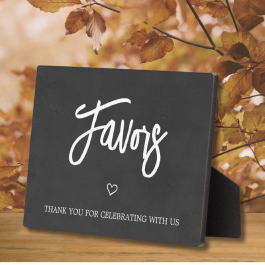 Chalkboard (faux) Wedding Favors sign Tabletop  Fotoplatte