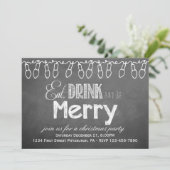 Chalkboard-Feiertag Einladung (Stehend Vorderseite)