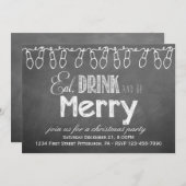 Chalkboard-Feiertag Einladung (Vorne/Hinten)