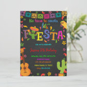 Chalkboard Fiesta Birthday Einladung (Stehend Vorderseite)