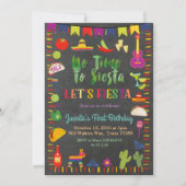 Chalkboard Fiesta Geburtstag Einladung Mexikanisch (Vorderseite)