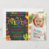 Chalkboard Fiesta Geburtstag Einladung mit Foto (Vorderseite)