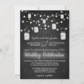 Chalkboard Firefly Mason Jar Wedding Einladungen (Vorderseite)