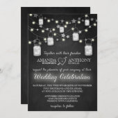 Chalkboard Firefly Mason Jar Wedding Einladungen (Vorne/Hinten)