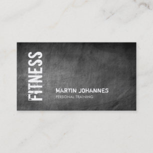 Chalkboard Fitness Personal Trainer Business Card Visitenkarte