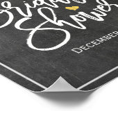 Chalkboard Floral Brautparty Begrüßung Empfang Poster (Ecke)