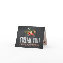 Chalkboard Floral Bridesmaid Vielen Dank