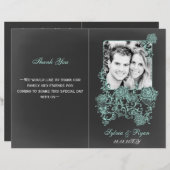 Chalkboard Floral Folding Foto Hochzeitsprogramme (Vorne/Hinten)