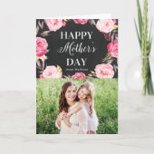 Chalkboard Floral | Foto der Mutter Karte (Vorderseite)