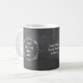 Chalkboard Floral Garland Best Mama Tasse (Vorderseite Links)
