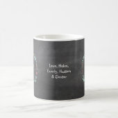 Chalkboard Floral Garland Best Mama Tasse (Mittel)