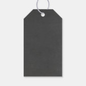 Chalkboard Floral Gold Rustikale Hochzeit Geschenkanhänger (Rückseite)