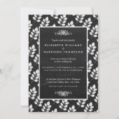 Chalkboard Floral Leaf Wedding Einladung (Vorderseite)