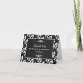 Chalkboard Floral Leaf Wedding Vielen Dank Dankeskarte (Vorderseite)