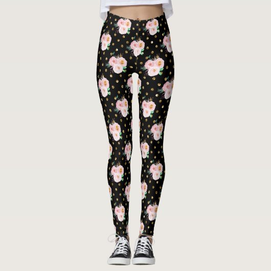 Chalkboard Floral Leggings (Vorderseite)