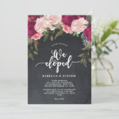 Chalkboard floral modern wir erarbeiteten Einladun Einladung (Stehend Vorderseite)