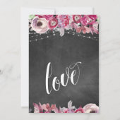Chalkboard Floral Nach der Hochzeitsfeier Einladung (Rückseite)