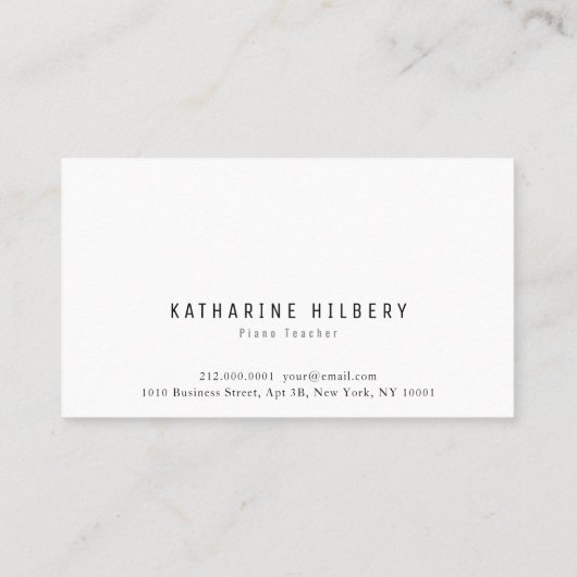 Chalkboard Floral PianoTeacher Business Card Visitenkarte (Rückseite)
