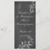 Chalkboard Floral Program Rack Card Programm (Rückseite)
