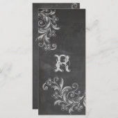 Chalkboard Floral Program Rack Card Programm (Vorne/Hinten)
