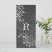 Chalkboard Floral Program Rack Card Programm (Stehend Vorderseite)