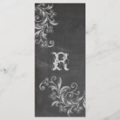 Chalkboard Floral Program Rack Card Programm (Vorderseite)