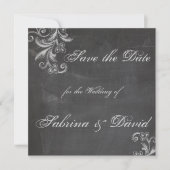 Chalkboard Floral Save the Date (Vorderseite)