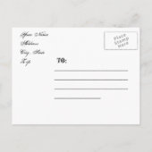 Chalkboard Floral Save the Date Postkarte (Rückseite)