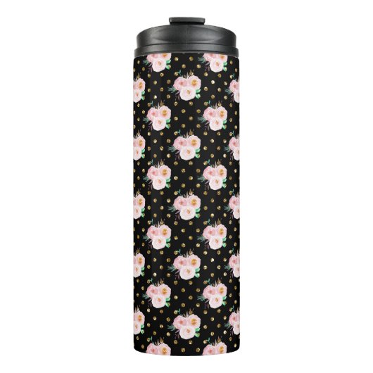 Chalkboard Floral Thermosbecher (Vorderseite)