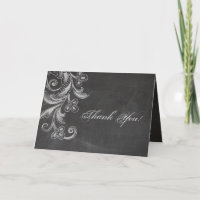 Chalkboard floral Vielen Dank Karte