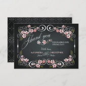 Chalkboard Floral Vintag Bold Vielen Dank Dankeskarte (Vorne/Hinten)