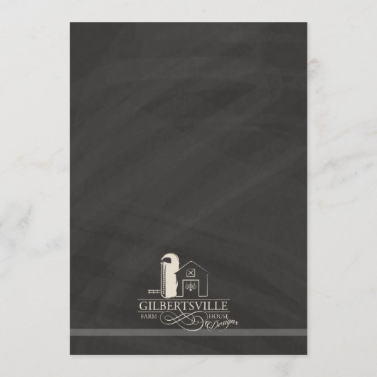 Chalkboard Floral Wedding Program ITINERARY CARD Programm (Rückseite)