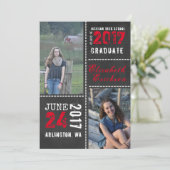 Chalkboard Foto Abschluss Ankündigung (Stehend Vorderseite)