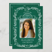 Chalkboard Foto Abschluss Einladung (Vorne/Hinten)