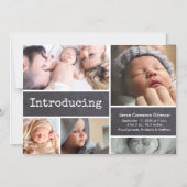 Chalkboard-Foto-Collage Einführung eines kleinen J Magneteinladung (Vorderseite)