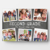 Chalkboard Foto Collage Kids School Jahr halten Fotoplatte (Vorderseite)