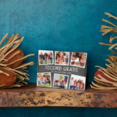 Chalkboard Foto Collage Kids School Jahr halten Fotoplatte (Seite)