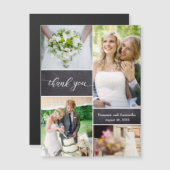 Chalkboard Foto Collage Rustic Wedding Vielen Dank Magnetkarte (Vorne/Hinten)