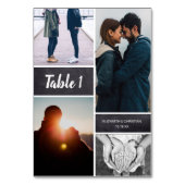 Chalkboard Foto Collage Wedding Tischnummer (Rückseite)