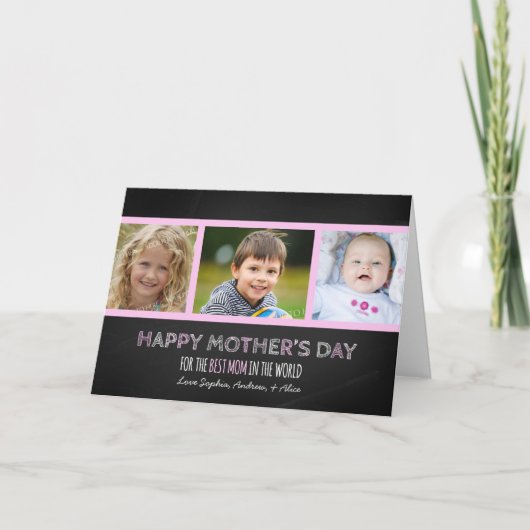 Chalkboard Foto Happy Mother Day Card Karte (Vorderseite)