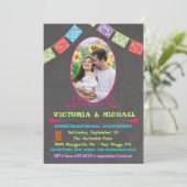 Chalkboard Foto Mexican Fiesta Probe Dinner Einladung (Stehend Vorderseite)