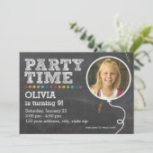 Chalkboard-Foto-Party Einladung (Stehend Vorderseite)
