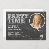 Chalkboard-Foto-Party Einladung (Vorne/Hinten)