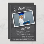 Chalkboard Foto Rahmen Abschluss Einladung (Vorne/Hinten)