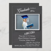 Chalkboard Foto Rahmen Abschluss Einladung 2 (Vorne/Hinten)